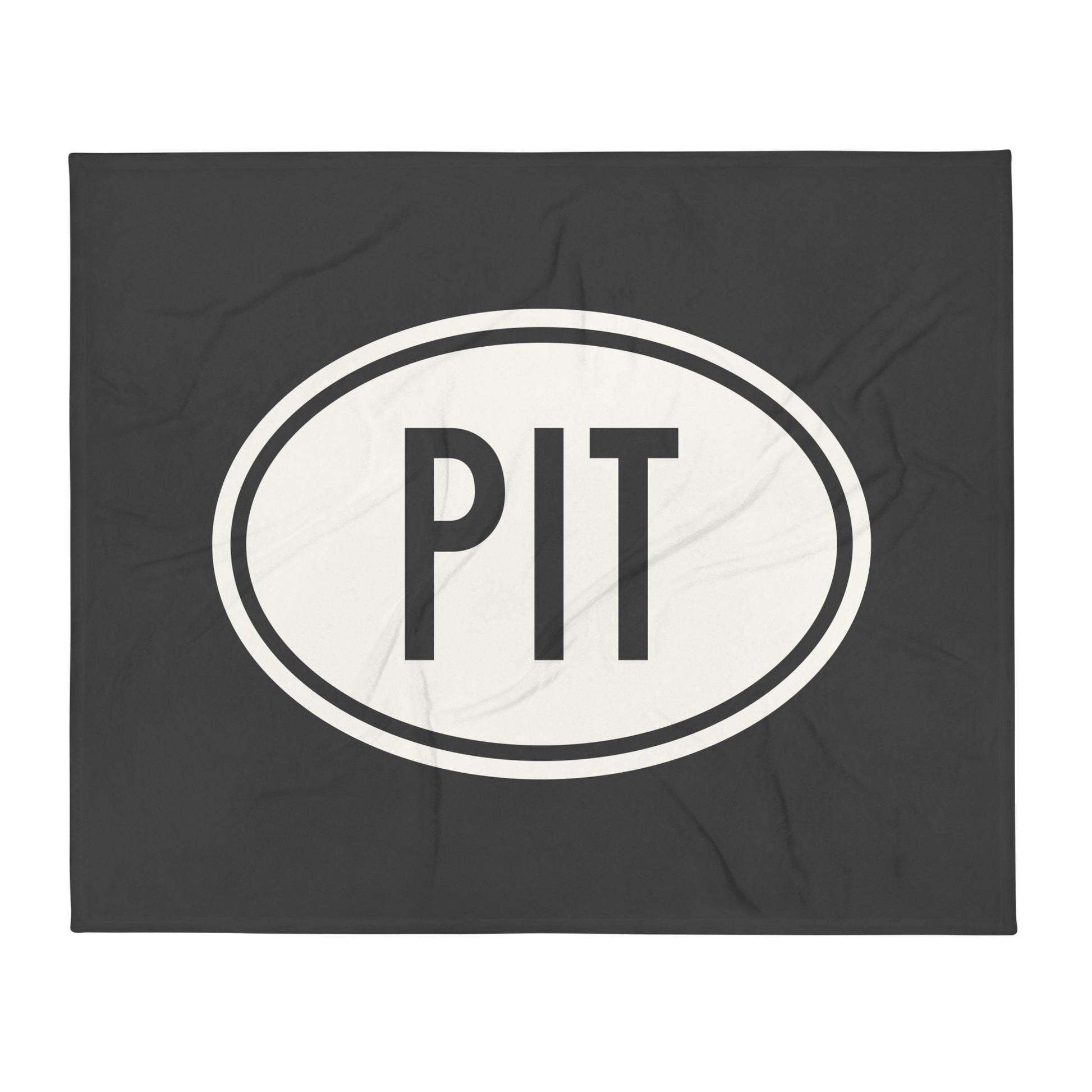 Unique Travel Gift Throw Blanket - White Oval • PIT Pittsburgh Souvenir • YHM Designs - Image 01