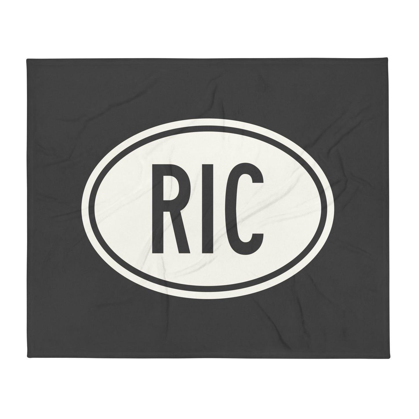 RIC Richmond Throw Blanket • Eclipse Grey with Oval Car Sticker Design • YHM Designs - Image 01