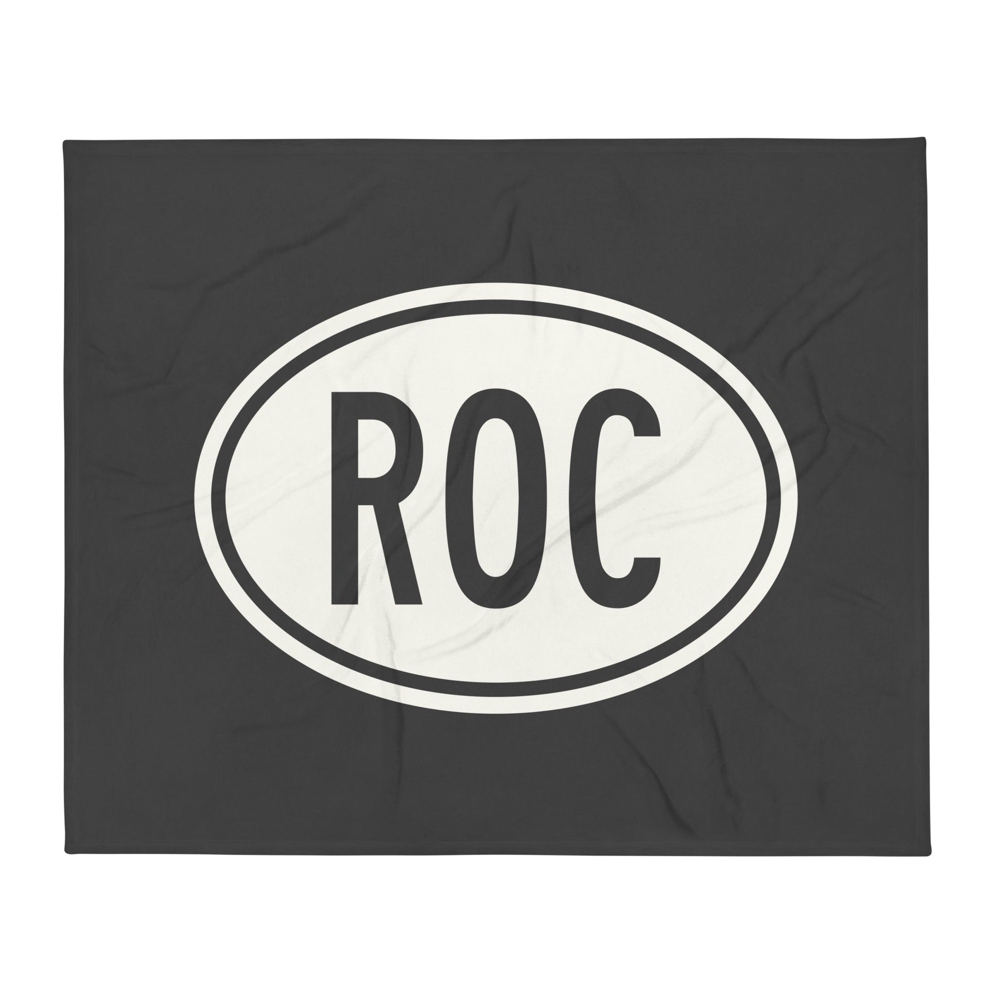 Unique Travel Gift Throw Blanket - White Oval • ROC Rochester Souvenir • YHM Designs - Image 01