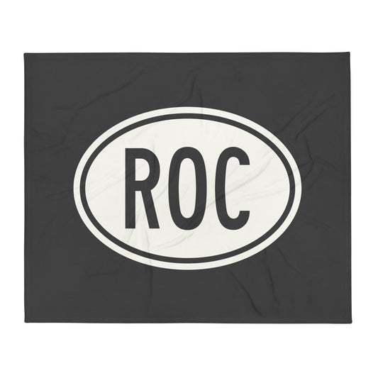 Unique Travel Gift Throw Blanket - White Oval • ROC Rochester Souvenir • YHM Designs - Image 01