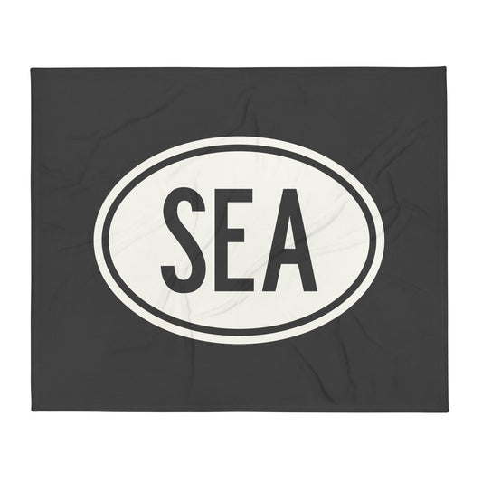 Oval Car Sticker Throw Blanket • SEA Seattle • YHM Designs - Image 01
