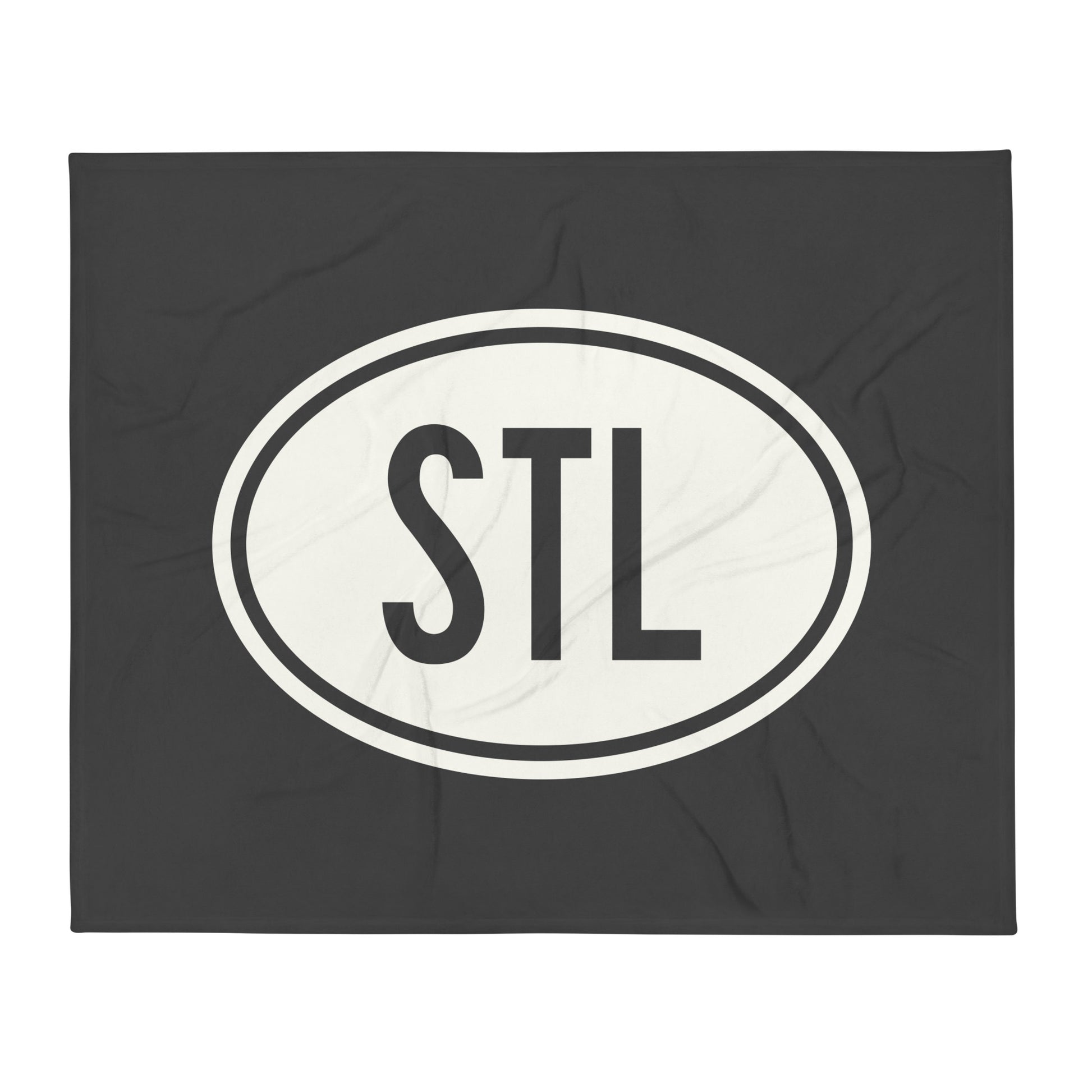 Unique Travel Gift Throw Blanket - White Oval • STL St. Louis • YHM Designs - Image 01