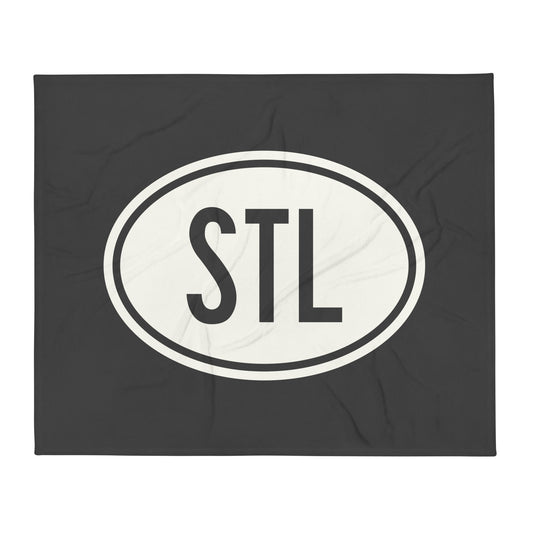 Unique Travel Gift Throw Blanket - White Oval • STL St. Louis • YHM Designs - Image 01
