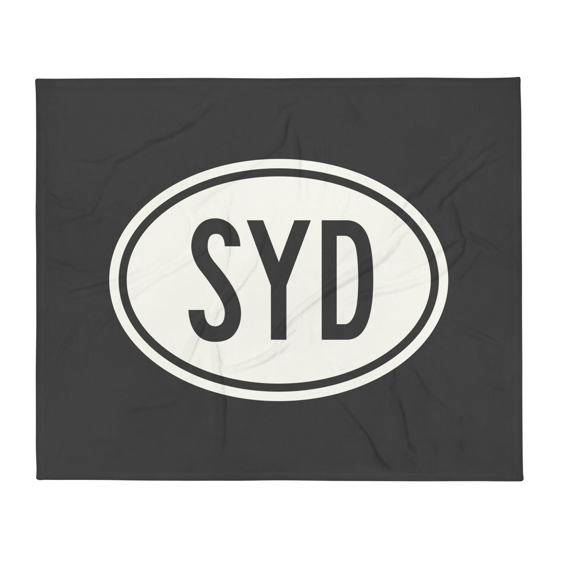 Unique Travel Gift Throw Blanket - White Oval • SYD Sydney Souvenir • YHM Designs - Image 01