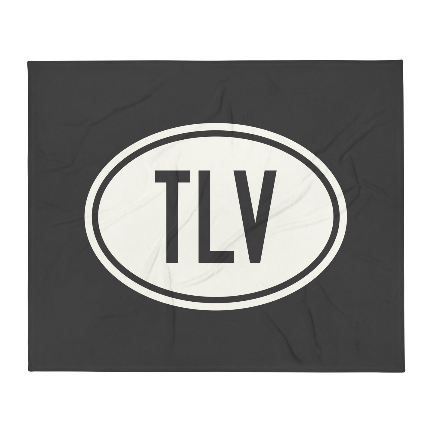 Unique Travel Gift Throw Blanket - White Oval • TLV Tel Aviv Souvenir • YHM Designs - Image 01