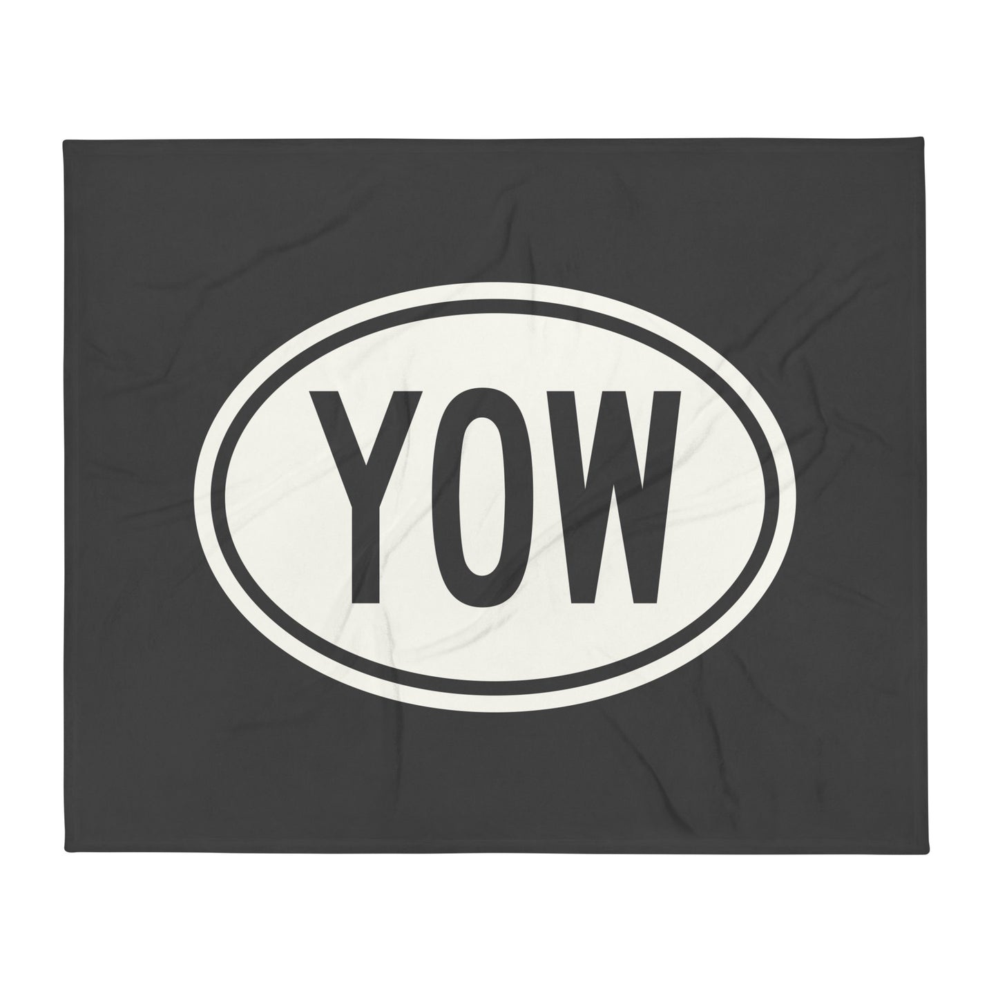 Unique Travel Gift Throw Blanket - White Oval • YOW Ottawa Souvenir • YHM Designs - Image 01