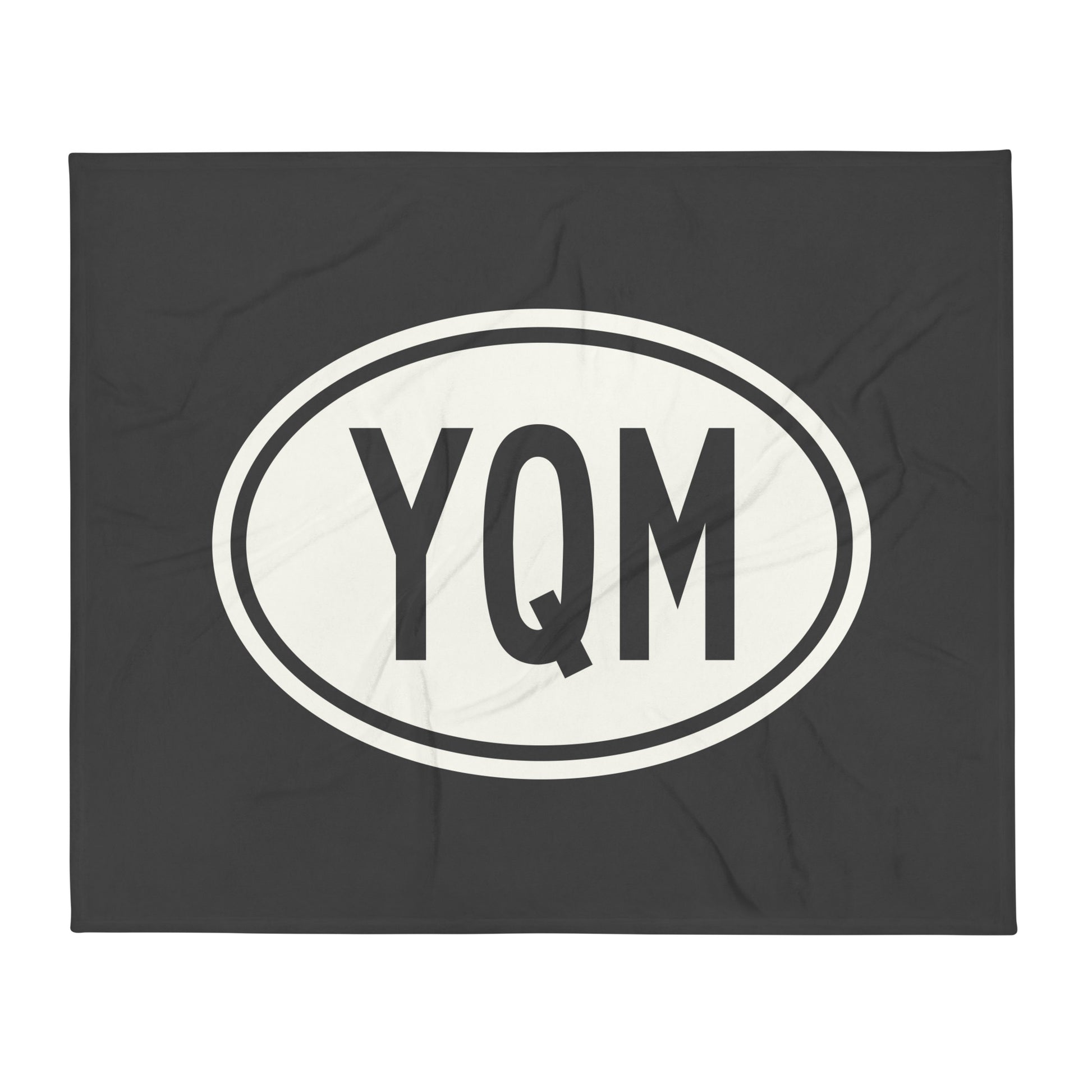 Unique Travel Gift Throw Blanket - White Oval • YQM Moncton Souvenir • YHM Designs - Image 01
