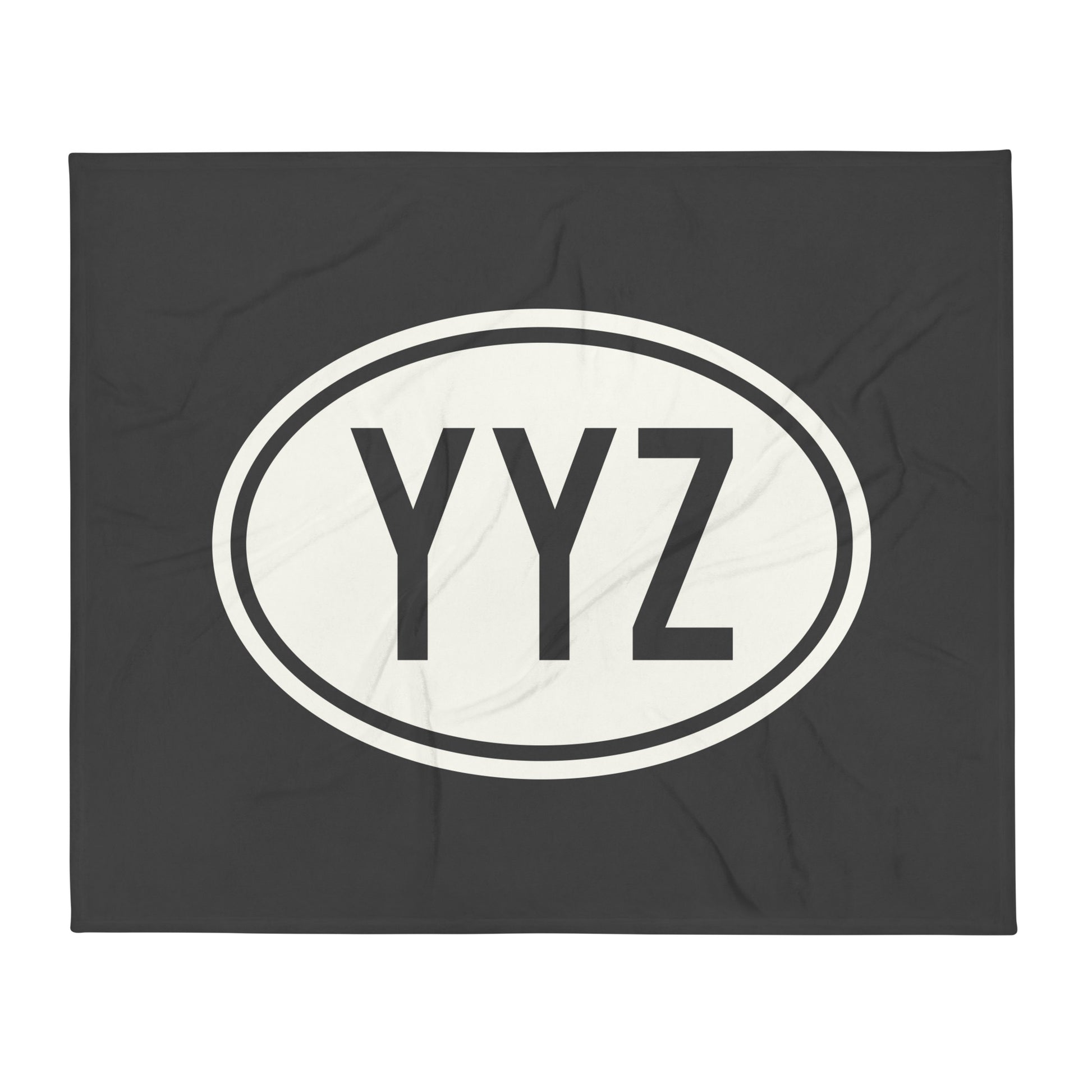 Unique Travel Gift Throw Blanket - White Oval • YYZ Toronto • YHM Designs - Image 01