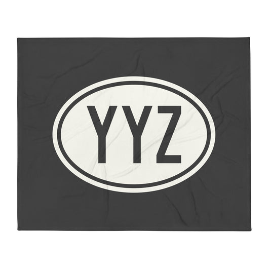Unique Travel Gift Throw Blanket - White Oval • YYZ Toronto • YHM Designs - Image 01