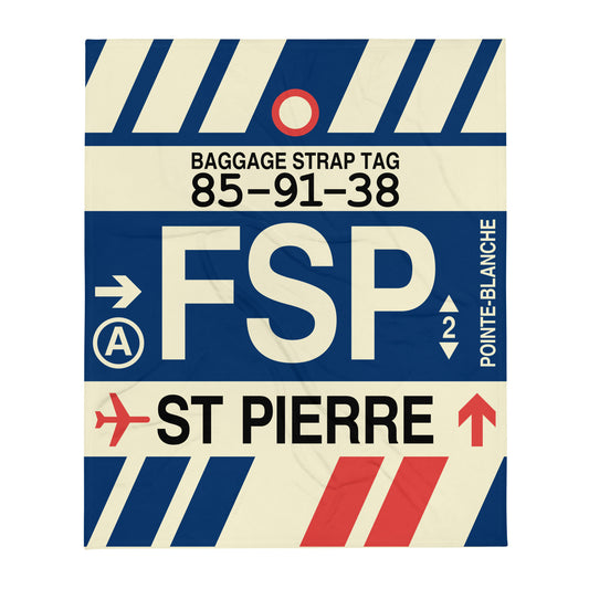 Travel Gift Throw Blanket • FSP St-Pierre and Miquelon Souvenir • YHM Designs - Image 01