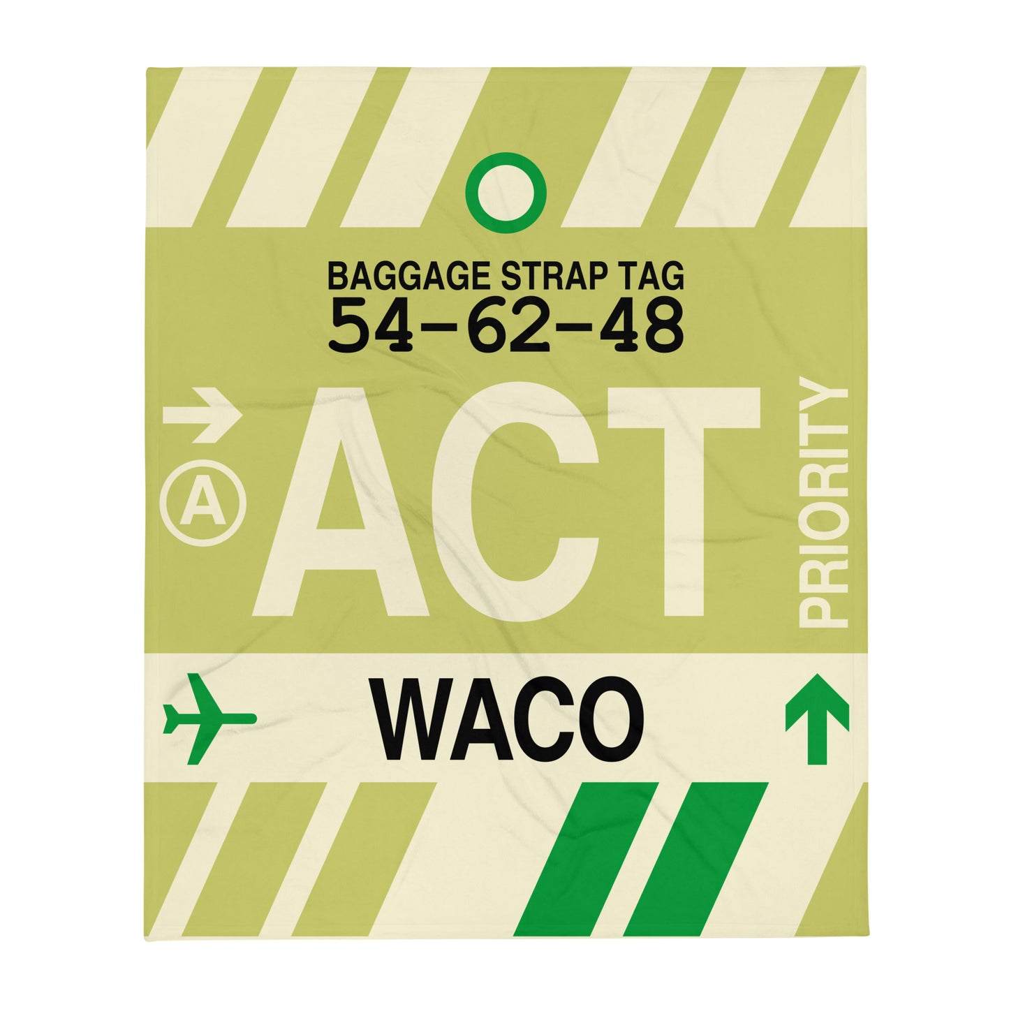 ACT Waco Throw Blanket • Jet Age Baggage Tag Design • YHM Designs - Image 01