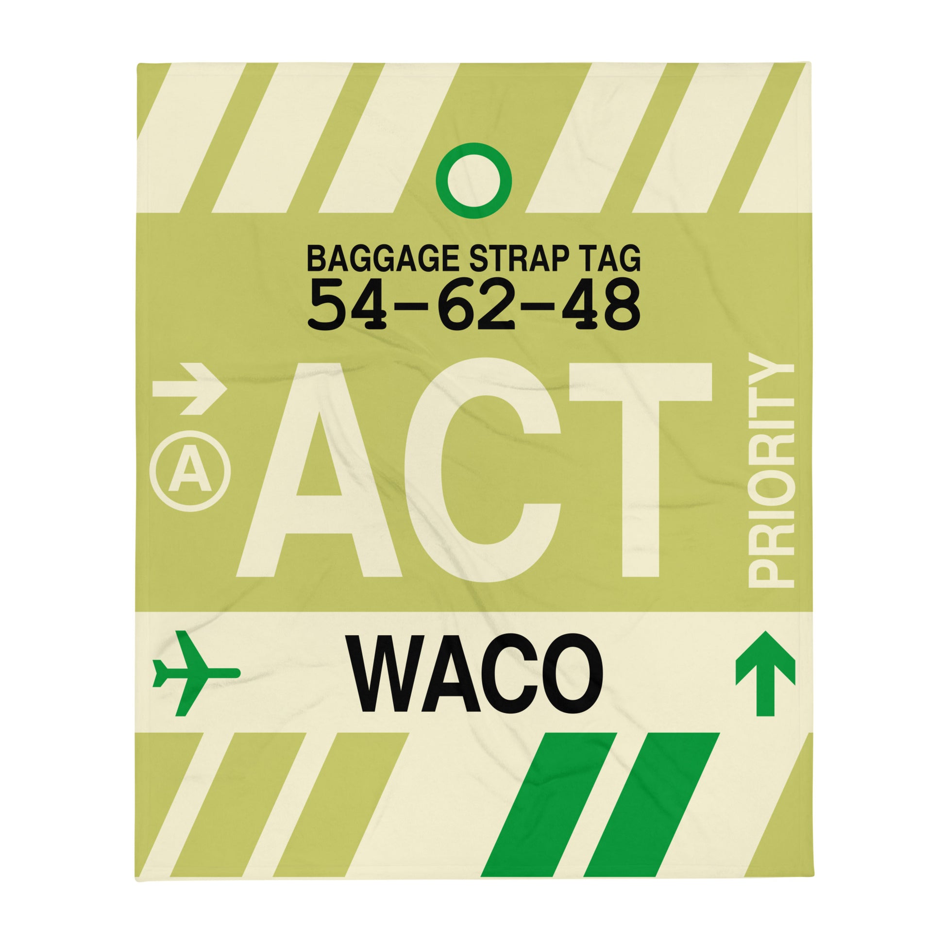 ACT Waco Throw Blanket • Jet Age Baggage Tag Design • YHM Designs - Image 01