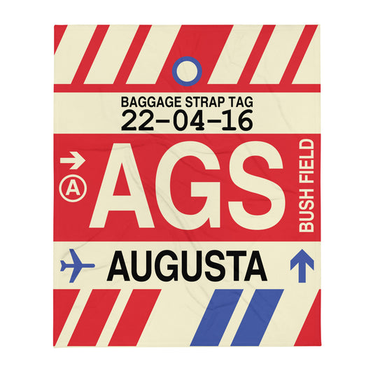 AGS Augusta Throw Blanket • Jet Age Baggage Tag Design • YHM Designs - Image 01