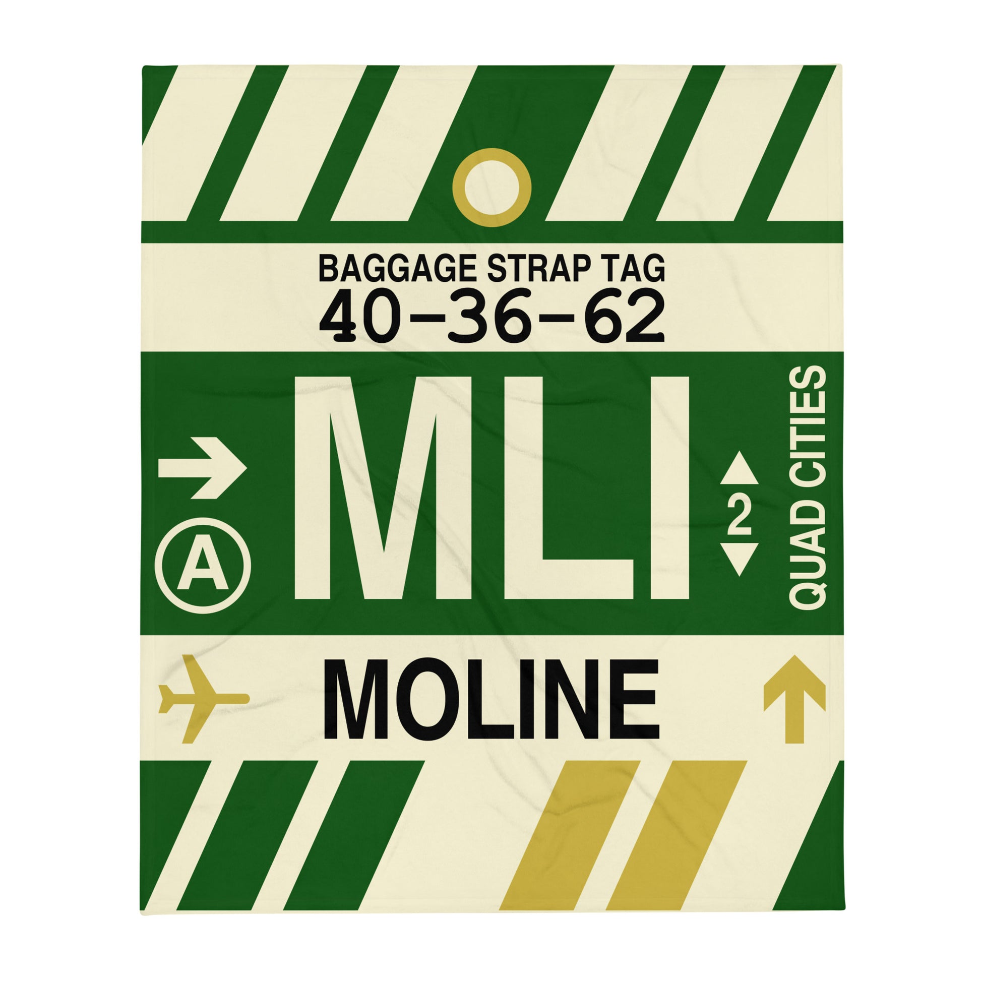 MLI Moline Throw Blanket • Jet Age Baggage Tag Design • YHM Designs - Image 01