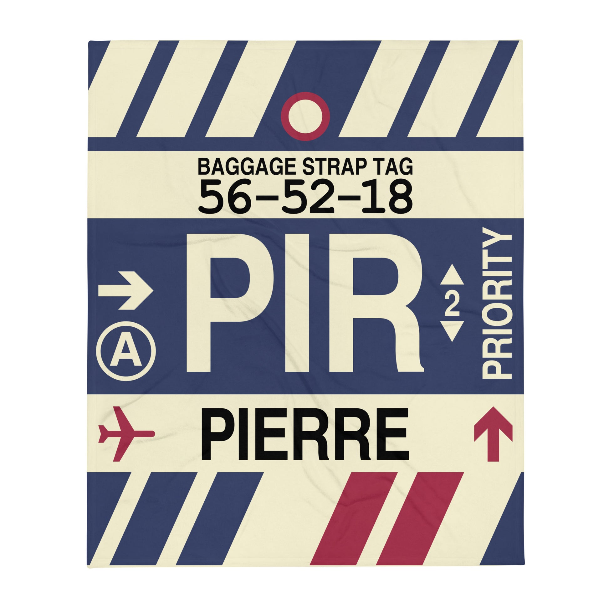 PIR Pierre Throw Blanket • Jet Age Baggage Tag Design • YHM Designs - Image 01