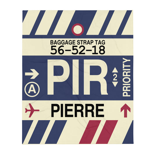PIR Pierre Throw Blanket • Jet Age Baggage Tag Design • YHM Designs - Image 01