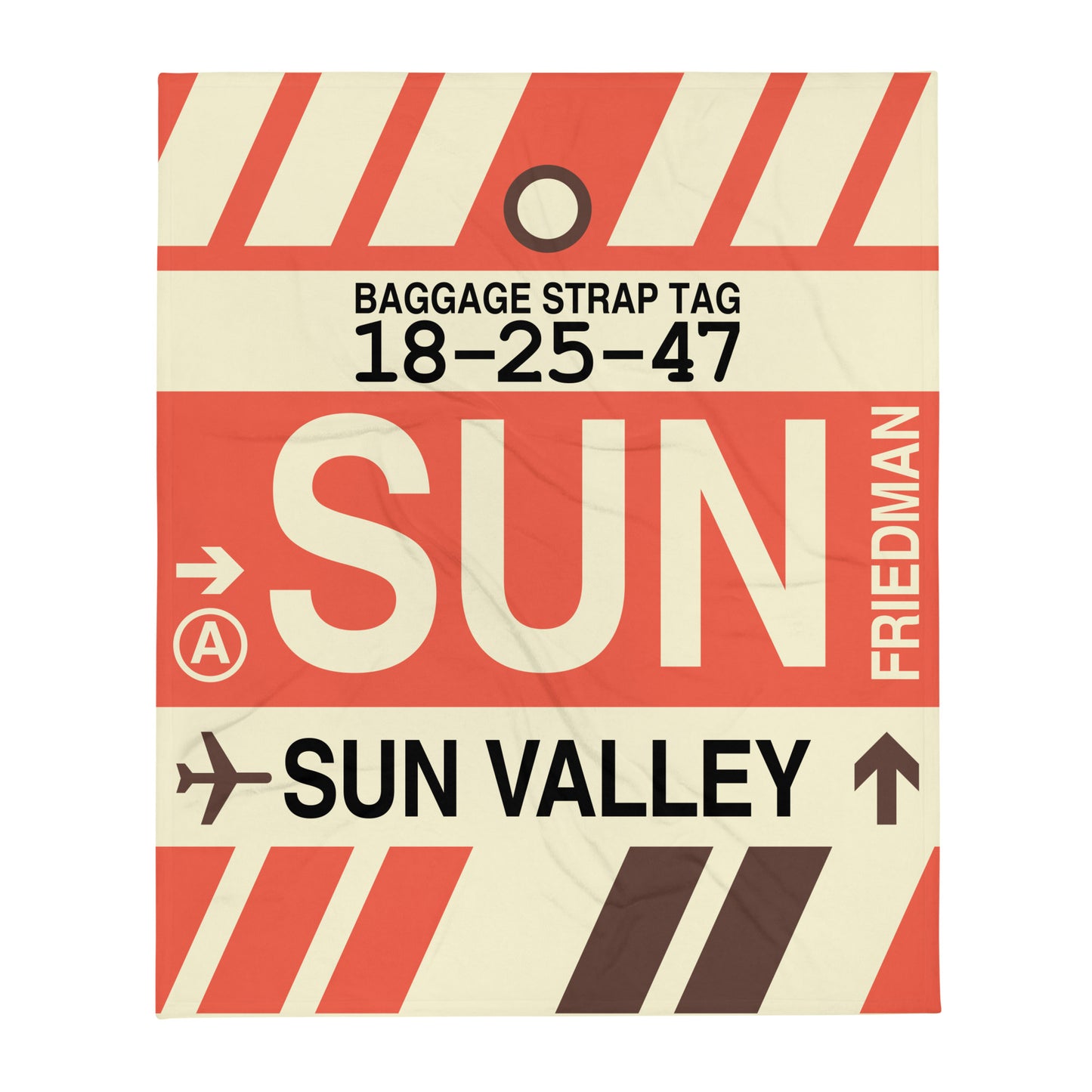 SUN Sun Valley Throw Blanket • Jet Age Baggage Tag Design • YHM Designs - Image 01