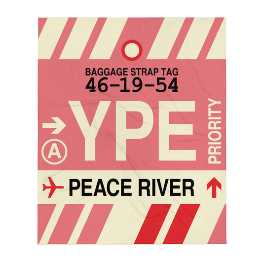 YPE Peace River Throw Blanket • Jet Age Baggage Tag Design • YHM Designs - Image 01