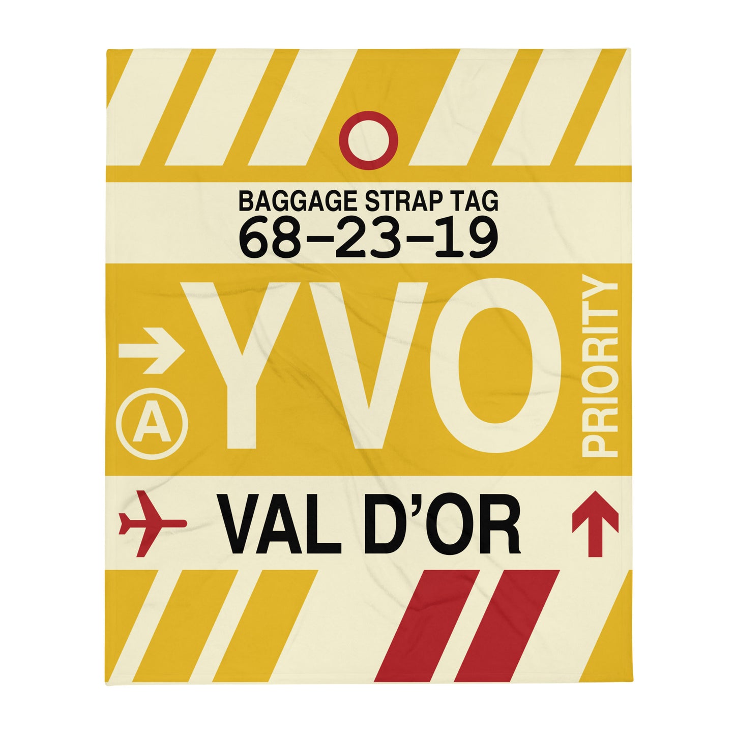 YVO Val D'Or Throw Blanket • Jet Age Baggage Tag Design • YHM Designs - Image 01