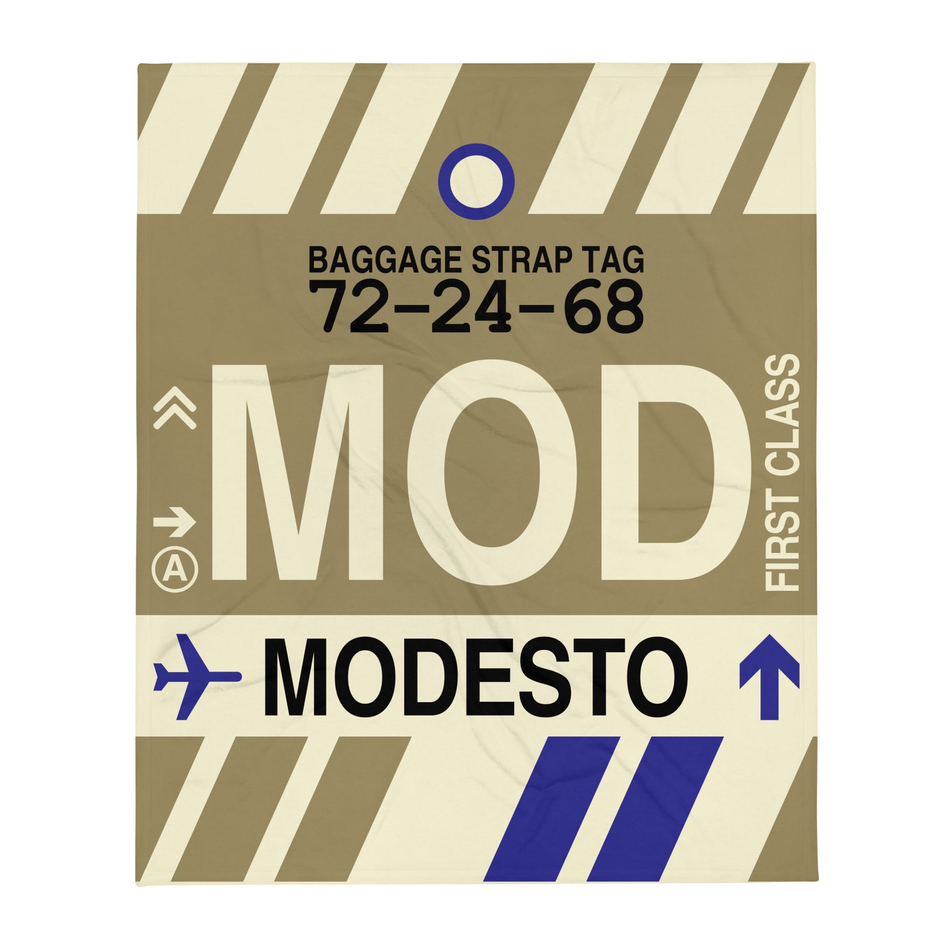 MOD Modesto Throw Blanket • Jet Age Baggage Tag Design • YHM Designs - Image 01