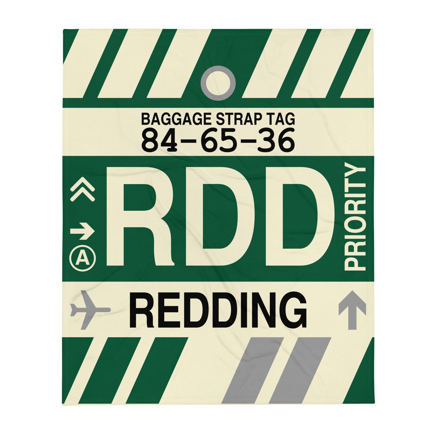 RDD Redding Throw Blanket • Jet Age Baggage Tag Design • YHM Designs - Image 01