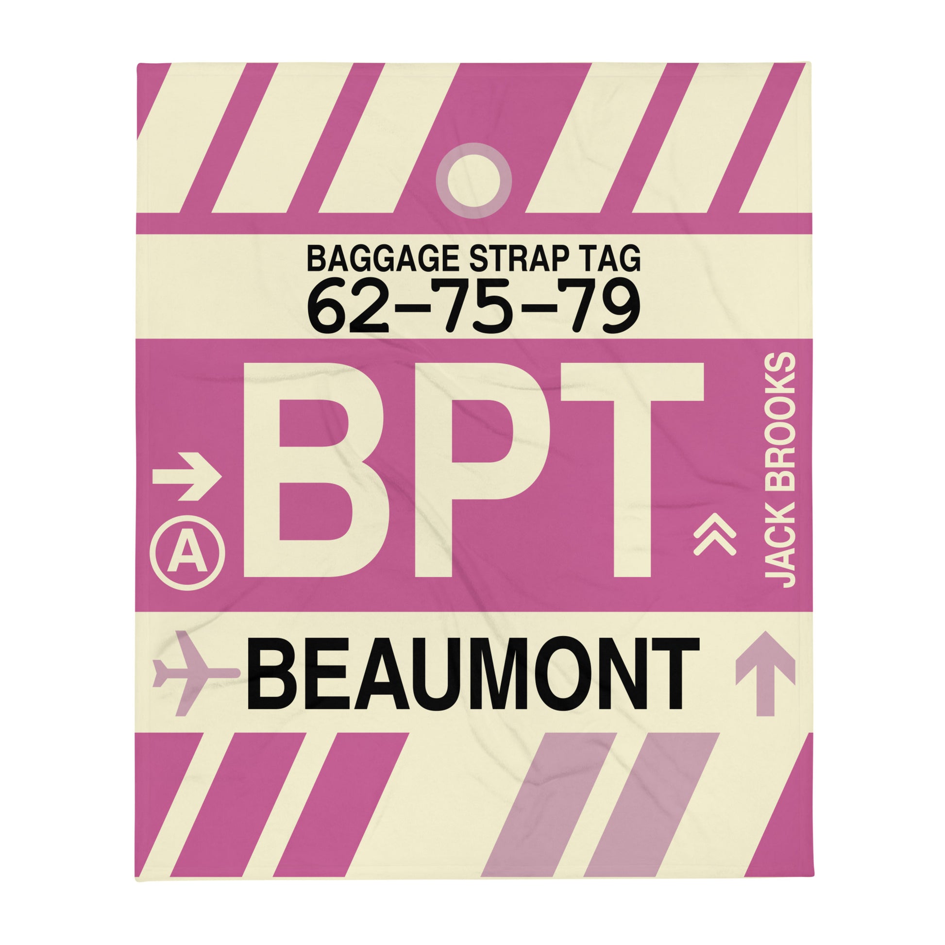 BPT Beaumont Throw Blanket • Jet Age Baggage Tag Design • YHM Designs - Image 01
