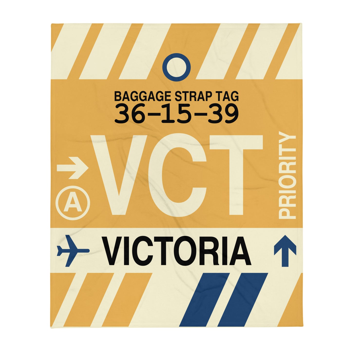 VCT Victoria Throw Blanket • Jet Age Baggage Tag Design • YHM Designs - Image 01