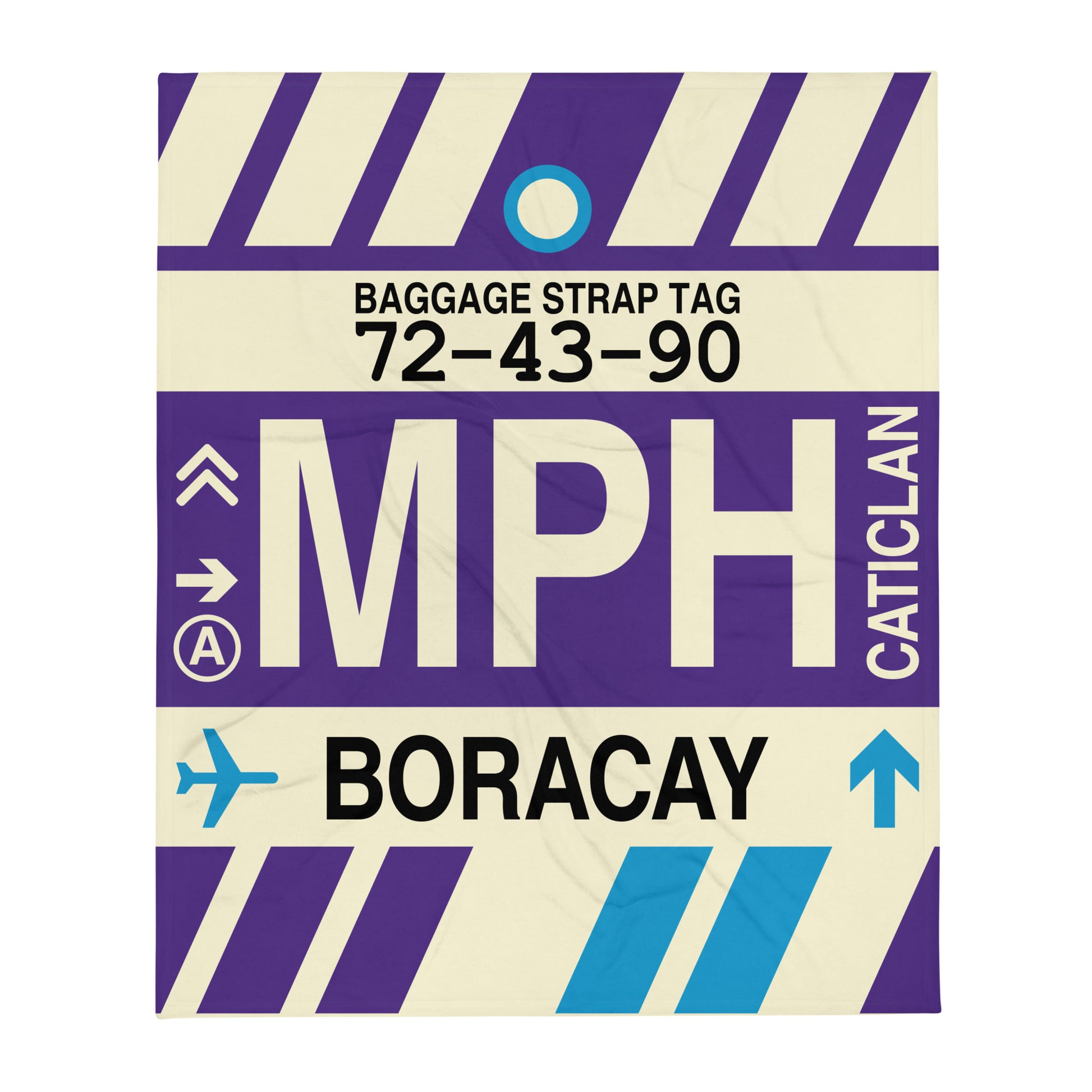 MPH Boracay Throw Blanket • Jet Age Baggage Tag Design • YHM Designs - Image 01