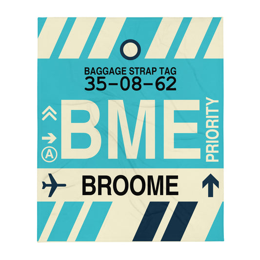 BME Broome Throw Blanket • Jet Age Baggage Tag Design • YHM Designs - Image 01