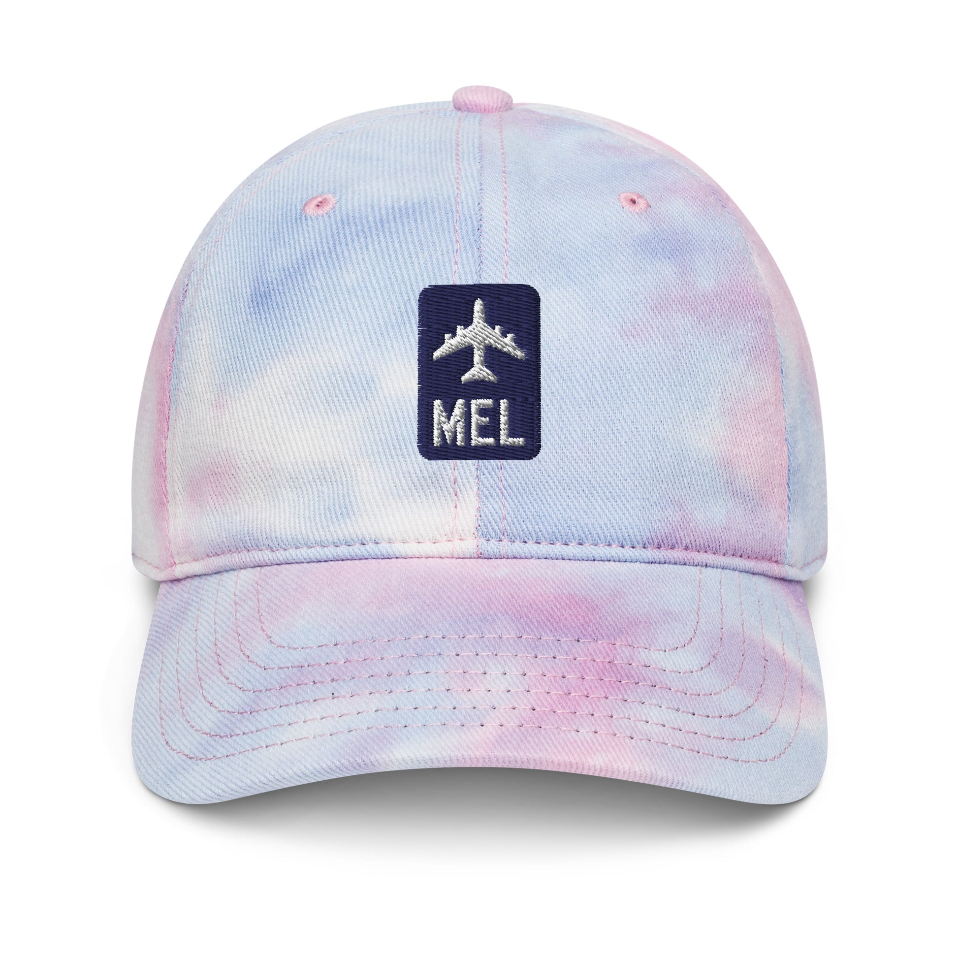 Jetliner Tie-Dye Baseball Cap • Navy/White • MEL Melbourne Souvenir • YHM Designs - Image 16
