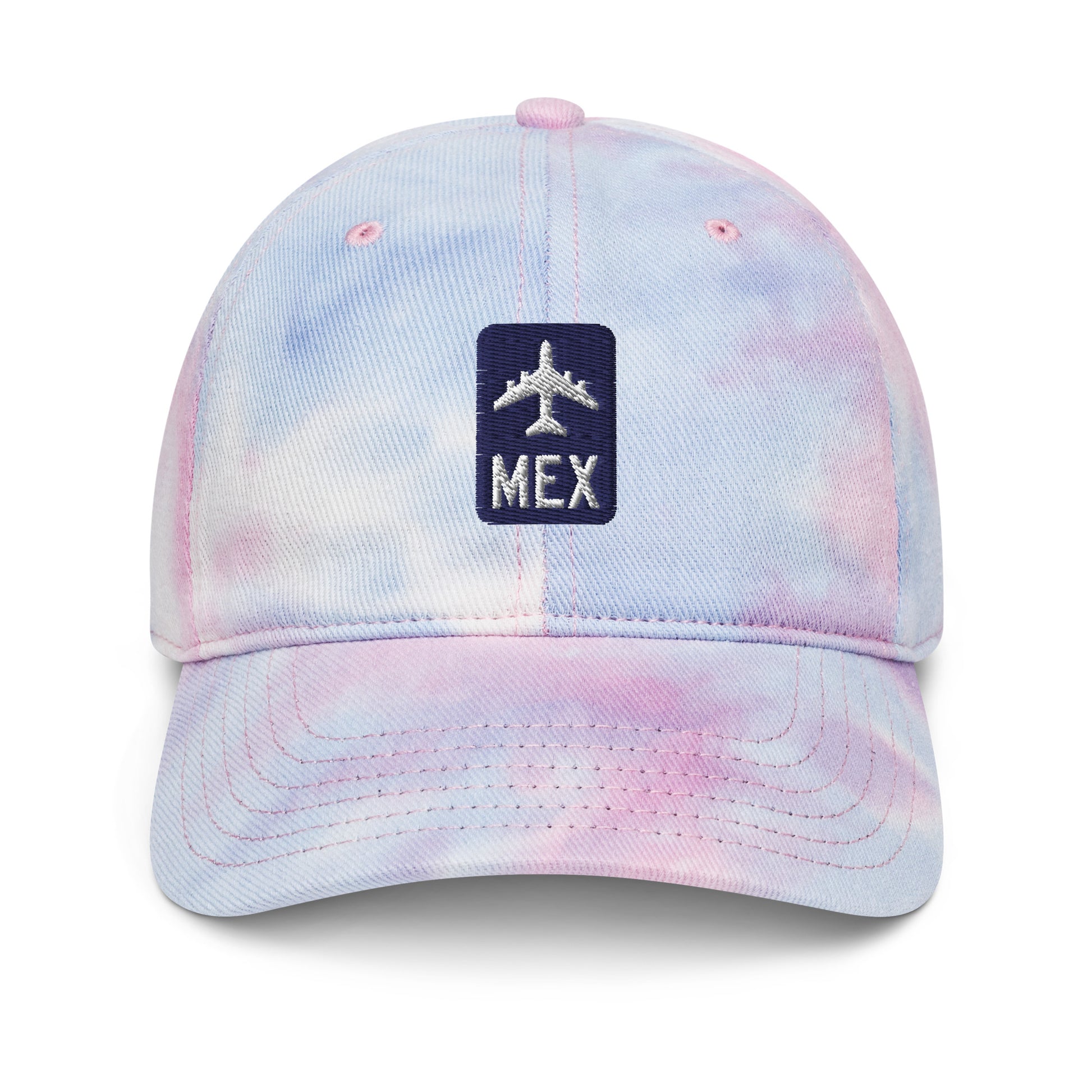 Jetliner Tie-Dye Baseball Cap • Navy/White • MEX Mexico City • YHM Designs - Image 16