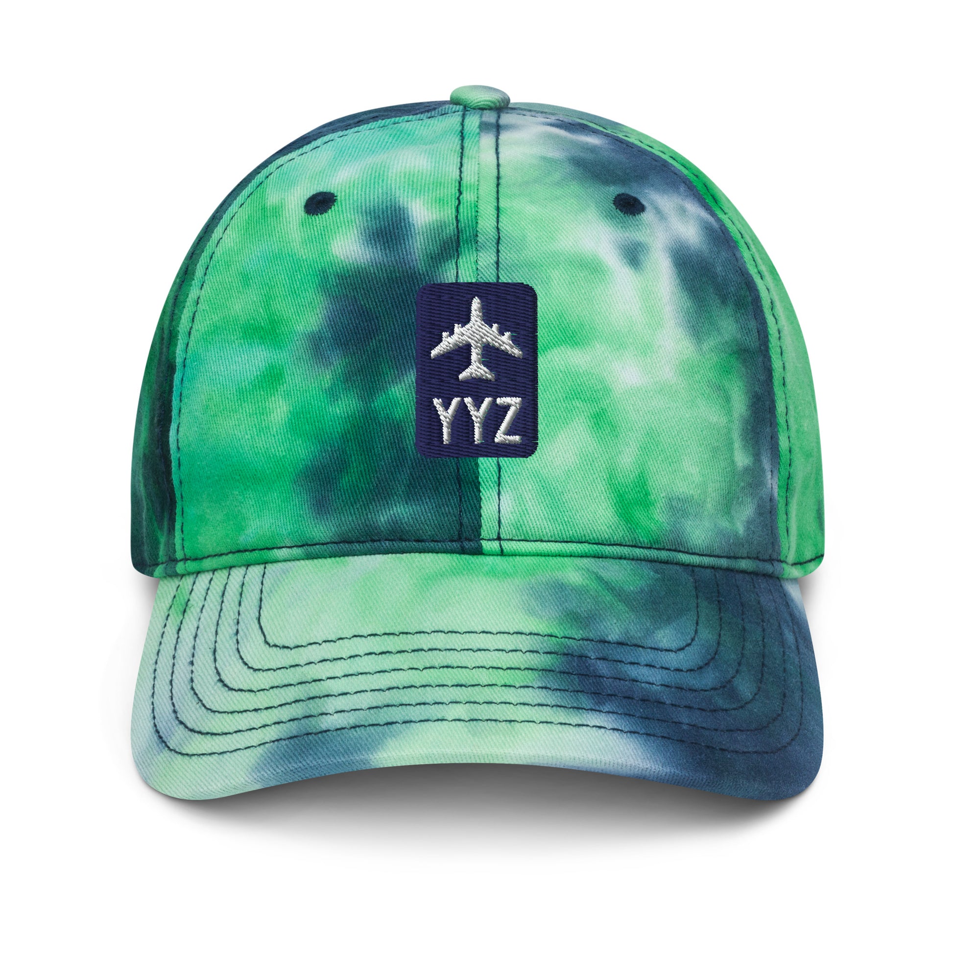 Jetliner Tie-Dye Baseball Cap • Navy/White • YYZ Toronto • YHM Designs - Image 08