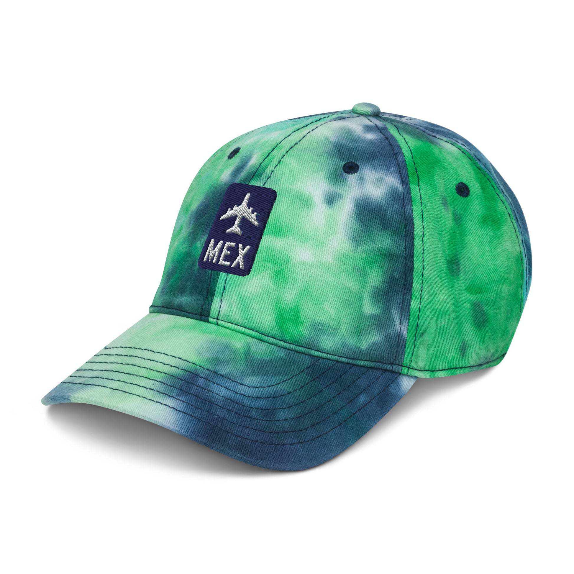 Jetliner Tie-Dye Baseball Cap • Navy/White • MEX Mexico City • YHM Designs - Image 11