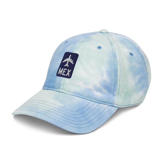 Jetliner Tie-Dye Baseball Cap • Navy/White • MEX Mexico City • YHM Designs - Image 01