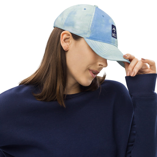 Jetliner Tie-Dye Baseball Cap • Navy/White • MEX Mexico City • YHM Designs - Image 02