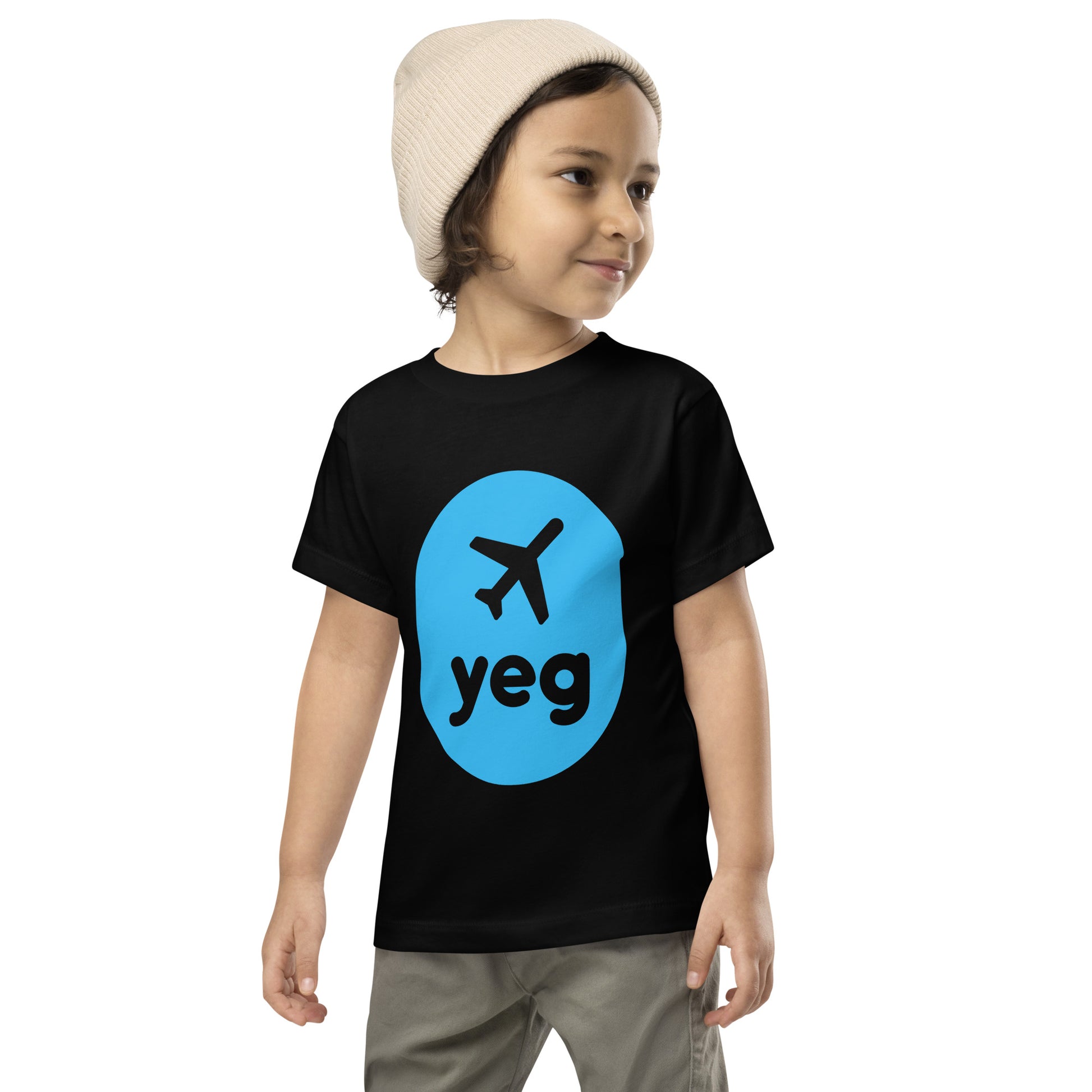 Airplane Window Toddler T-Shirt - Sky Blue • YEG Edmonton • YHM Designs - Image 06