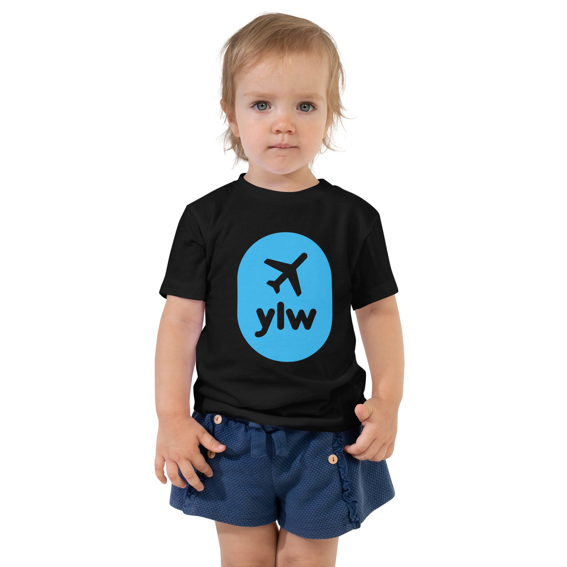Airplane Window Toddler T-Shirt - Sky Blue • YLW Kelowna • YHM Designs - Image 02