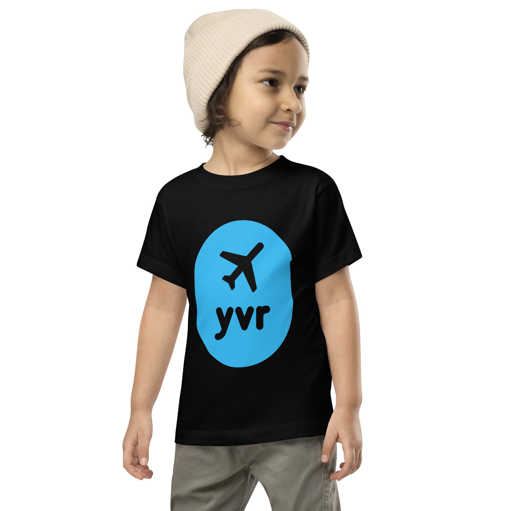 Airplane Window Toddler T-Shirt - Sky Blue • YVR Vancouver • YHM Designs - Image 06