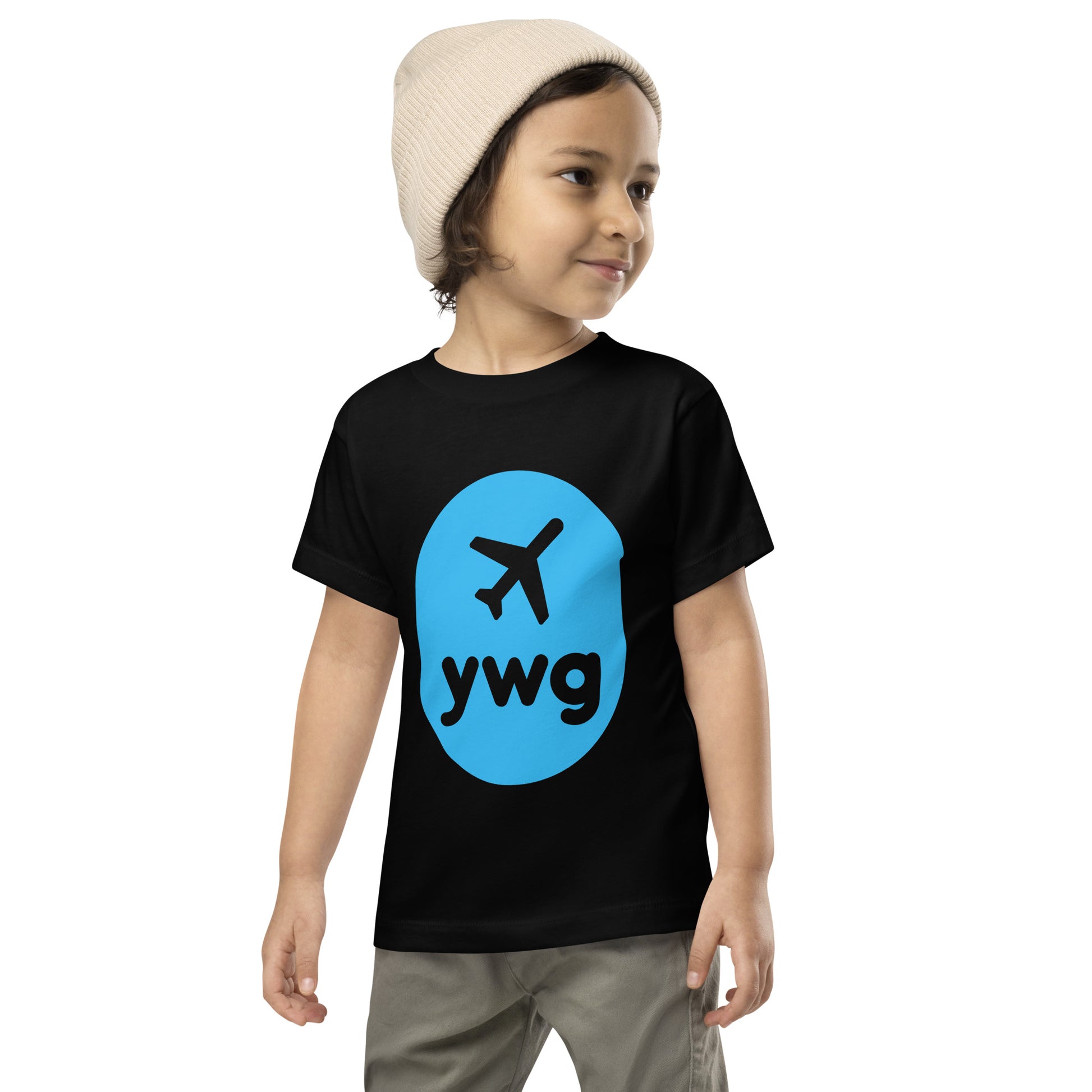 Airplane Window Toddler T-Shirt - Sky Blue • YWG Winnipeg • YHM Designs - Image 06