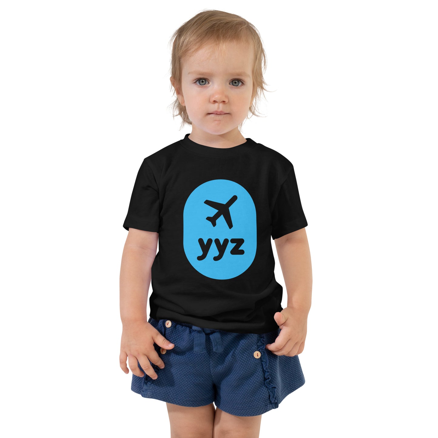 Airplane Window Toddler T-Shirt - Sky Blue • YYZ Toronto • YHM Designs - Image 02