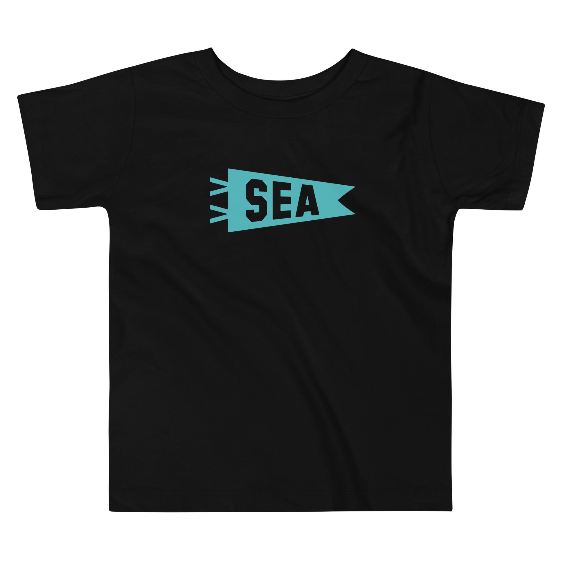 Airport Code Toddler Tee - Viking Blue • SEA Seattle • YHM Designs - Image 01
