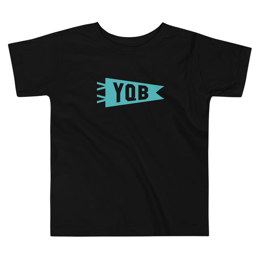 Airport Code Toddler Tee - Viking Blue • YQB Quebec City • YHM Designs - Image 01