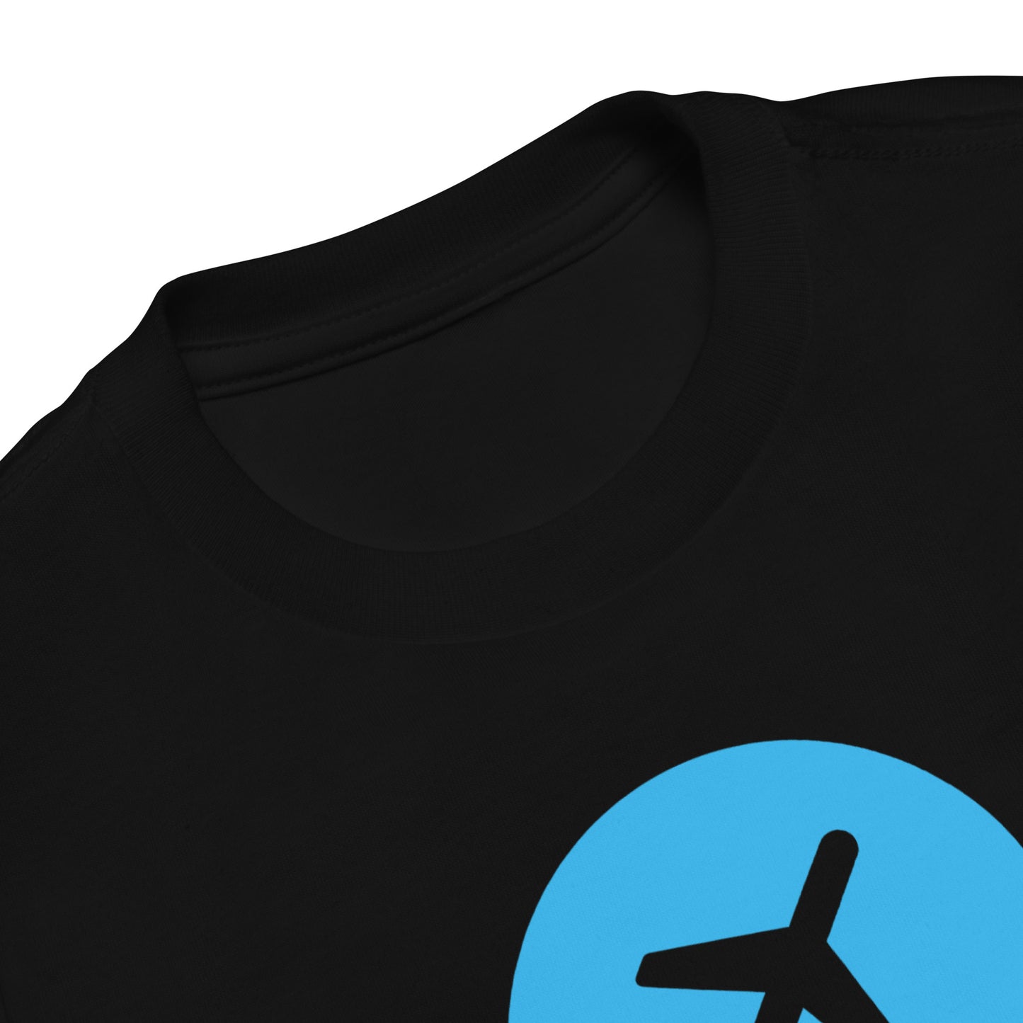 Airplane Window Toddler T-Shirt - Sky Blue • YQB Quebec City • YHM Designs - Image 03