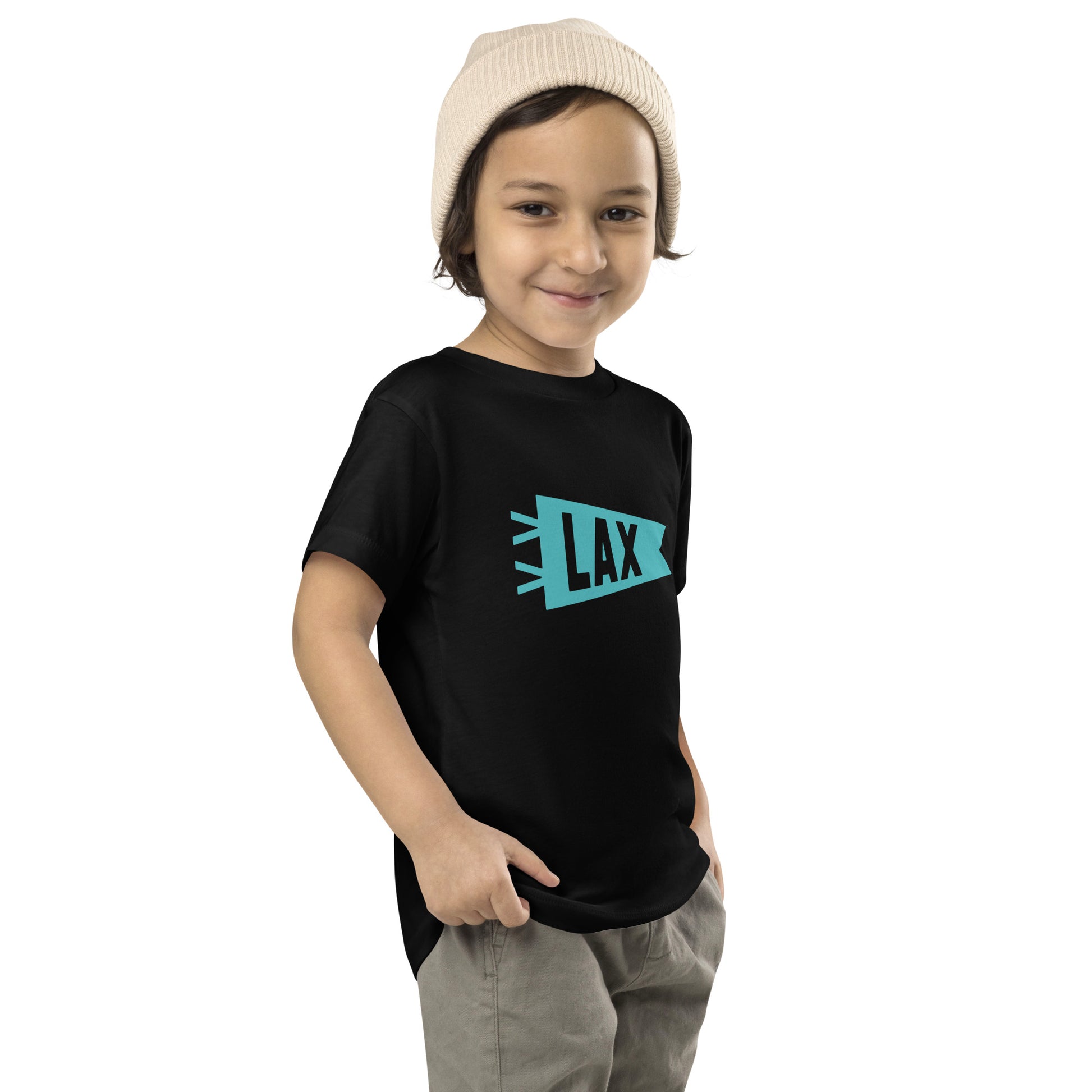 Airport Code Toddler Tee - Viking Blue • LAX Los Angeles • YHM Designs - Image 03