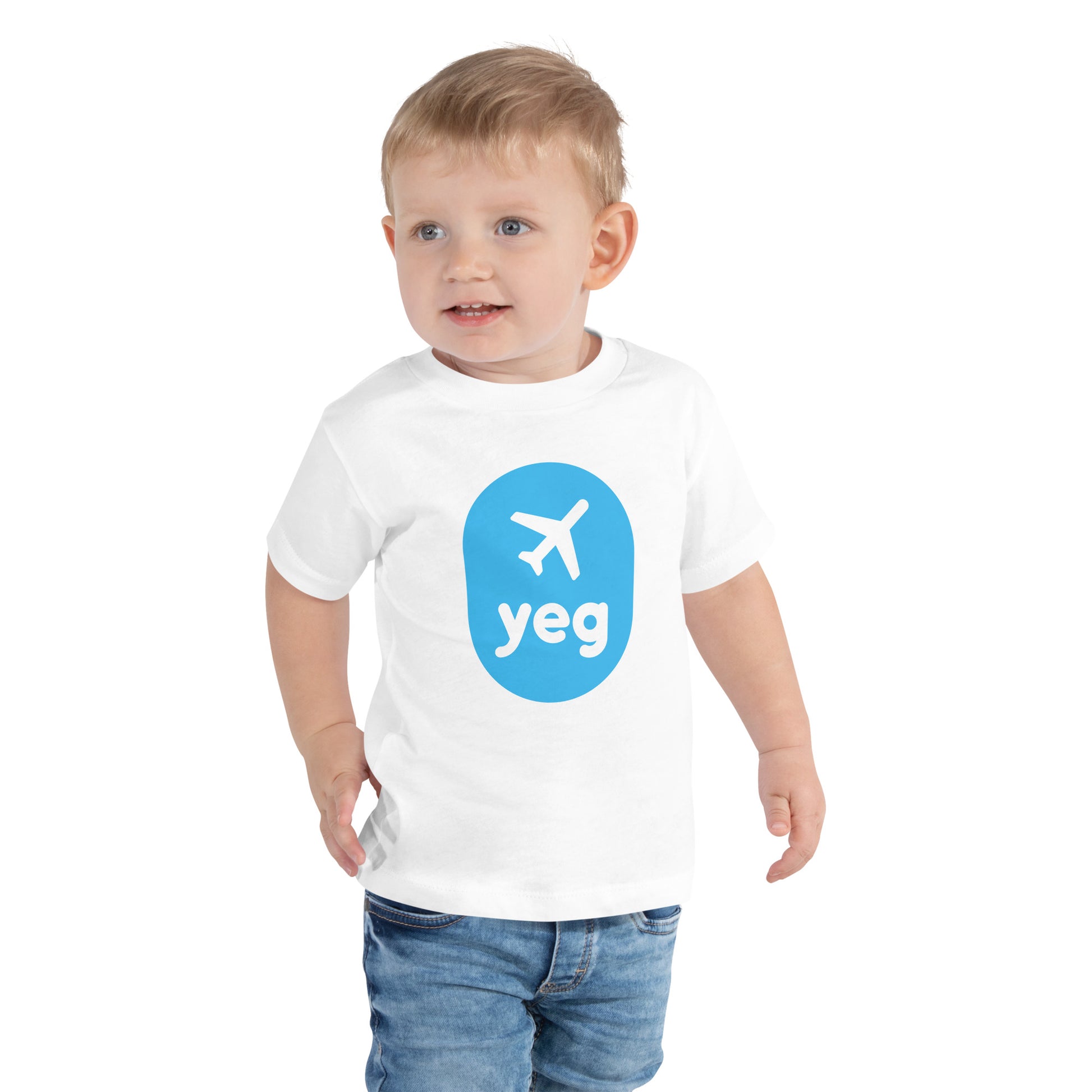 Airplane Window Toddler T-Shirt - Sky Blue • YEG Edmonton • YHM Designs - Image 03