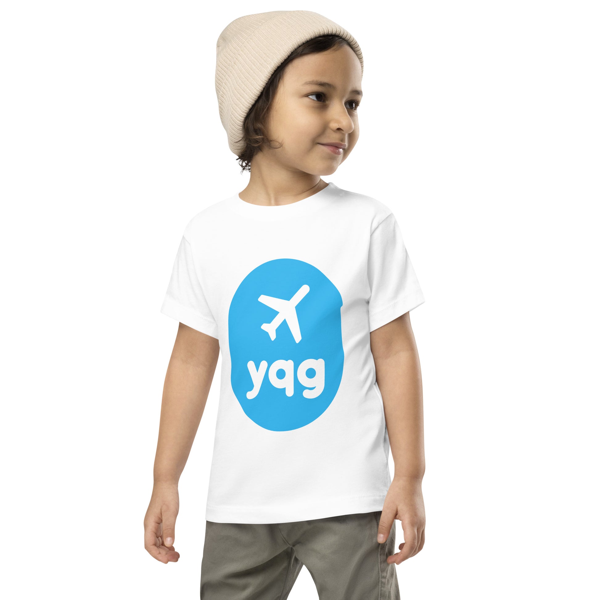 Airplane Window Toddler T-Shirt - Sky Blue • YQG Windsor • YHM Designs - Image 01