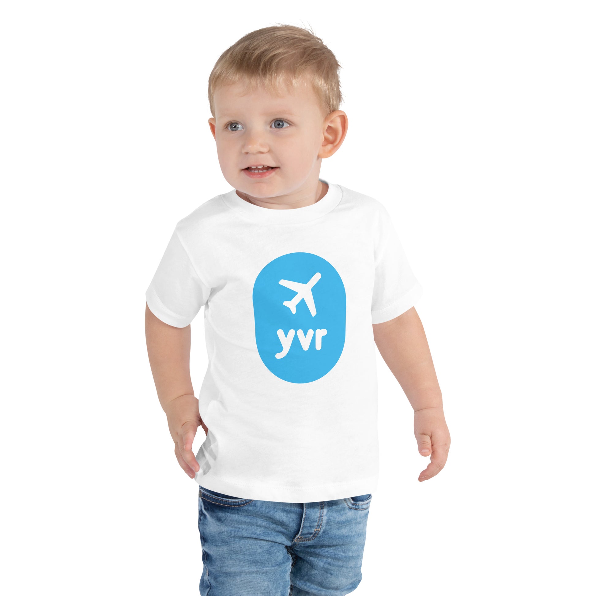 Airplane Window Toddler T-Shirt - Sky Blue • YVR Vancouver • YHM Designs - Image 04