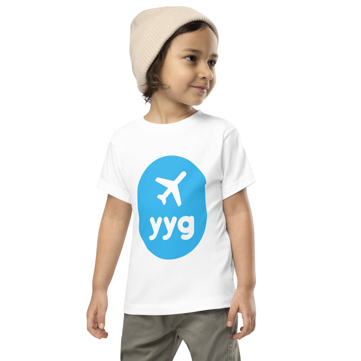 Airplane Window Toddler T-Shirt - Sky Blue • YYG Charlottetown • YHM Designs - Image 01