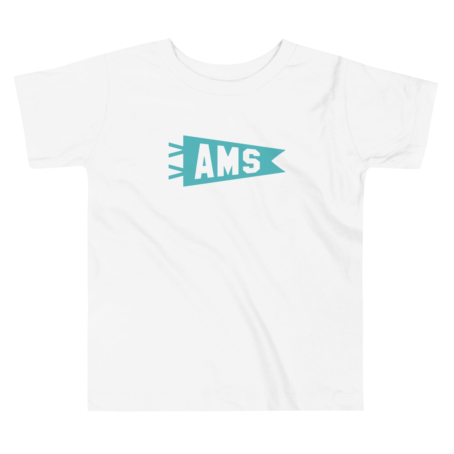 Airport Code Toddler Tee - Viking Blue • AMS Amsterdam • YHM Designs - Image 02