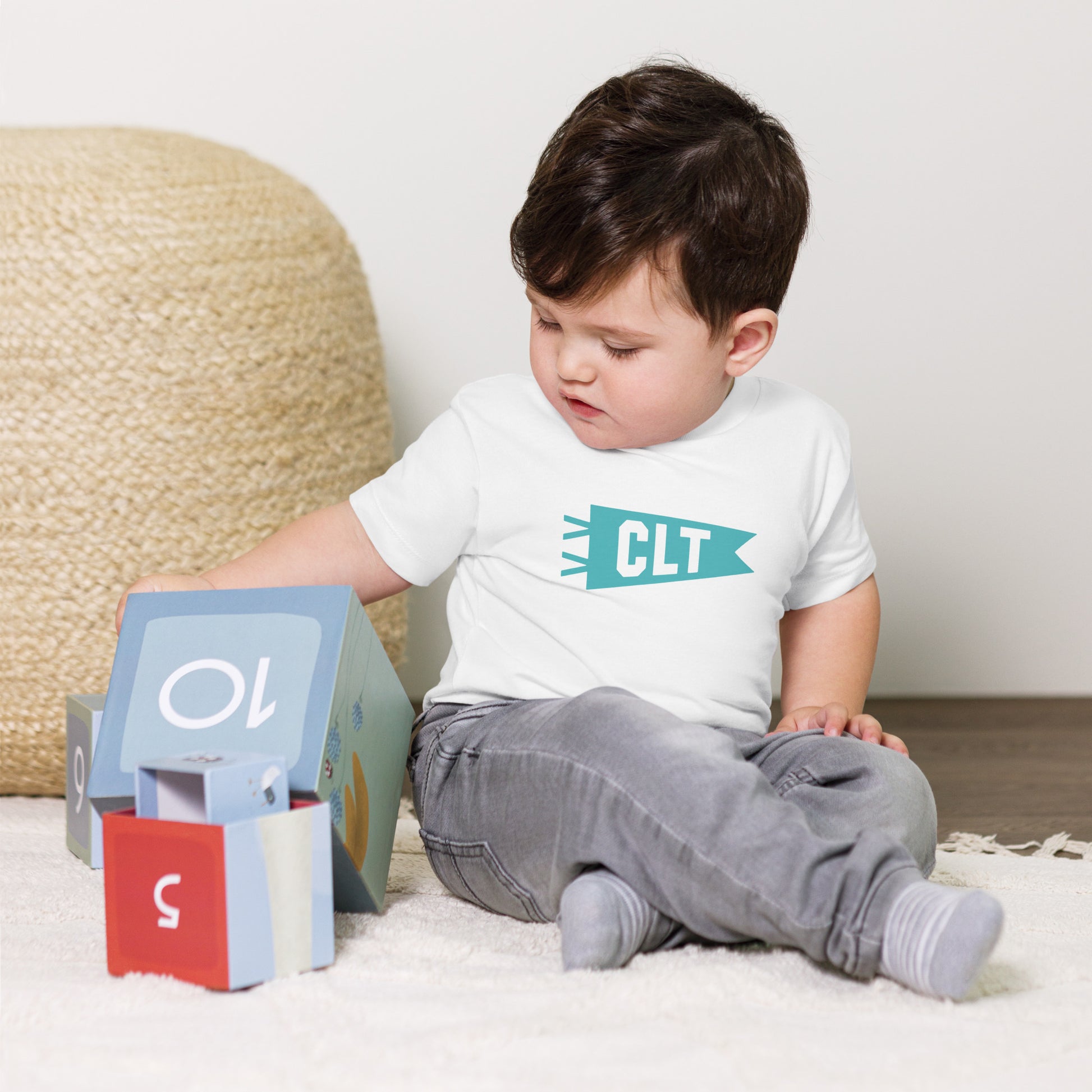 Airport Code Toddler Tee - Viking Blue • CLT Charlotte • YHM Designs - Image 05